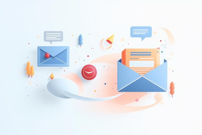 Image representing sending an application or connecting with abstract shapes and a submit button graphic
